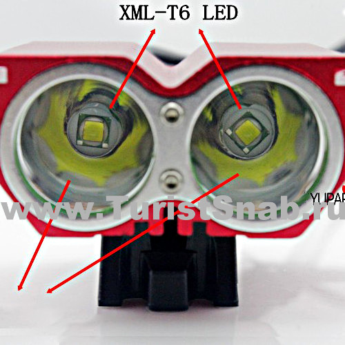 Cветодиодный фонарь для вело XM-L T6 CREE — яркий свет, четыре режима